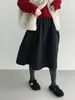 Saia Midi Estampa Floral de Bolinhas ~ Estilo Retro Coreano Miu com Cintura Elástica, Feminina e Versátil J2367