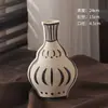 Jarrón de Jingdezhen blanco roto pintado a mano con arte de línea negra, adorno de sala de estar estilo wabi-sabi, cerámica decorativa de mesa de nicho, envío gratis
