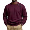 2026 Estilo Americano Outono/Inverno Zíper Diagonal Gola Redonda Solta Quente Fleece Pesado ao Ar Livre Moletom Versátil Tendência