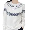 Suéter de Punto Jacquard Otoño/Invierno 2025 Nuevo Jersey Adelgazante Ropa Exterior Casual para Mujer Top Base