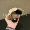 Llavero de peluche Hello Kitty, muñeco de sombrero de paja Hello Kitty de cuero negro, amuleto popular para bolsa de dibujos animados