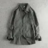 Camisa de Manga Larga Vintage Nueva para Hombre 2026 Primavera y Otoño Transfronteriza, Elegante Camisa Estilo Ropa de Trabajo en Gris