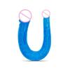 Dragón de doble cabeza femenino transfronterizo cristal fálico simulación transparente dildo masturbador lesbiano femenino sexo de marido y mujer