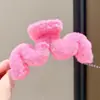 Clip de tiburón de felpa con borlas y lazo para Otoño e Invierno, Accesorio grande para el cabello, Pinza para agarrar la parte posterior de la cabeza, Tarjeta para el cabello femenina, Tocado