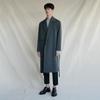 [Grande Promoção] Corta-vento de Outono Estilo Coreano Masculino Comprimento Médio Casual Outerwear Moderno e Bonito Acima do Joelho Solto Britânico