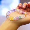 Pulsera de Múltiples Gemas de Cristal Blanco Natural de Alta Calidad, Cristal de Forma Libre, Citrino, Amarillo Limón, Amatista de Alta Transparencia