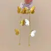 Estilo Metal Vintage Hueco Mariposa Pendientes Largos con Borla para Mujer Lujo Ligero Gama Alta Elegantes Pendientes Exagerados