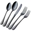 Venta al por mayor del fabricante Juego de cubertería con estampado de serpiente estilo europeo Juego de cinco piezas de acero inoxidable Cuchillo para bistec, Tenedor, Cuchara, Cucharita de café, Tenedor y cuchara de postre