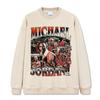Marca Americana Retro Trendy Transfronteriza Camiseta Casual de Trapecio Volador MJ Estampada de Manga Corta Sudadera con Capucha de Cuello Redondo de Trabajo Pesado