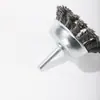 Cepillo de alambre de acero con mango cepillo de alambre de acero cabezal de rectificado tipo T cepillo de alambre de cobre varilla de tornillo retorcida rueda de acero tipo copa Varilla plana mango de 6 mm al por mayor