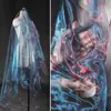 Hilo de cristal rojo/verde/azul/morado malla brillante doble color brillante vestido de novia DIY ropa hecha a mano tela de diseñador