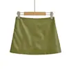 Cl25181-25 Nuevo Estilo Otoño Americano Sexy Falda de Cadera Baja Falda de Cuero Ajustada Retro Falda Corta