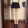 Medias blancas transparentes hasta la rodilla, puras y sexys, adelgazantes a presión, calcetines altos de terciopelo JK, seda negra superfina