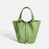 Bolso de Mano para Mujer Piel de Vaca de Primera Capa Cesta de Verduras 2025 Popular Bolso Cubo Pequeño Bolso de Mano Bolso de Mano de Gran Capacidad