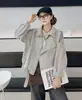 Jaqueta jeans retro solta estilo coreano para mulheres, nova coleção outono 2026, acinturada, gola reversa, top de trabalho moderno e emagrecedor
