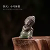 Ornamento de Chá Flor de Pétala Cerâmica Estilo Chinês Ge Ware, Brinquedo de Chá, Bandeja de Chá para Carro, Decoração de Vaso de Flores, Miniatura de Monge, Item Premium de Alta Qualidade