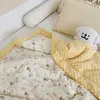 Colcha de Hilo de Doble Capa de Algodón para Niños Coreanos Ins para Otoño e Invierno Abrigada Engrosada Colcha de Primavera y Otoño Lavable a Máquina Individual Doble