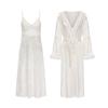 Pijama Sexy para Mujer con Escote en V Profundo y Almohadillas en el Pecho, Camisón Cálido de Terciopelo con Bata con Capucha, Conjunto de Ropa para Estar en Casa 4776
