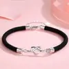 520 Yongjie Tongxin pareja 925 plata de ley pulsera un par de moda todo partido cuerda roja cuerda negra plata estudiantes masculinos y femeninos