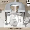 Silla de WC Móvil Plegable Gris para Ancianos, Silla de WC Portátil para Mujeres Embarazadas, Asiento de Inodoro Sencillo, Taburete de WC de Acero Inoxidable