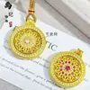 Tienda de Oro Mismo Estilo Oro Antiguo Incrustado con Diamantes Brújula de Rosetón Giratorio Colgante Brújula de Girasol Hueca Venta al por Mayor