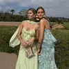 Conjunto elegante de regata sem mangas com gola halter e saia estilo francês para mulheres, novo modelo 2026, moda europeia e americana transfronteiriça