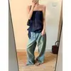 Coleira da Manhã [Qualidade Original] Colete Retro Xadrez Sem Mangas Tomara que Caia para Mulheres Verão Slim Fit