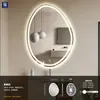 Espelho de maquiagem inteligente de formato especial para hotel transfronteiriço, espelho iluminado, espelho de penteadeira com luzes, espelho de banheiro, luz LED antiembaçante, montado na parede
