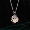 Collar giratorio de cara sonriente acero de titanio expresión giratoria hip hop estado de ánimo inverso artístico hombres y mujeres colgante de cara llorando joyería moderno nuevo