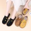 Zapatos Birkenstock Retro con Cordones para Mujer Primavera y Otoño 2026 Nuevos Mocasines Redondos con Cuentas Zapatos de Tela Old Beijing Zapatos de Mujer Individuales