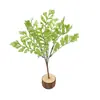 Helechos Plantas Verdes Simuladas Hojas de Goma Suave Boda Boda Decoración del Hogar Flores Simuladas Plástico Adornos de Flores Falsas Venta al por Mayor