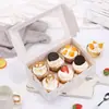 Em estoque 2/46 Caixa para Cupcake Não Portátil Cor Sólida Transparente Caixa para Muffin Couro Vaca Caixa para Assados West Point Atacado