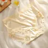 Bragas de Malla de Encaje de Seda de Lujo de Comercio Exterior para Mujer, Cintura Media Transpirables con Entrepierna de Iones de Plata, Tangas Sexy para Mujer