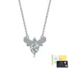 Collar de plata de ley S925 con forma de corazón de abeja y moissanita para mujer, cadena para clavícula versátil y a la moda, joyería para mujer en stock para venta al por mayor