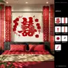 Novo Conjunto de Decoração de Quarto de Casamento Estilo Chinês, Guirlanda com Caractere Dupla Felicidade, Decorações de Recorte de Papel, Decoração de Quarto de Casa Nova, Coleção de Decoração Festiva