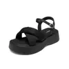 Sandalias de plataforma gruesa Augushiden para mujer, nuevo modelo de verano 2026, sandalias negras que realzan la altura para combinar con faldas, sandalias elegantes y deportivas