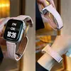 Adecuado para Apple Iwatchs11 Patrón de Cocodrilo Cintura Delgada Doble Cara Piel Genuina Hebilla Magnética S109 Correa de Reloj Se3 Modelo de Mujer