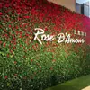 Pared de Fondo Decorativa de Enverdecimiento Vertical Césped Biónico Pared de Imagen Flor de Rosa Planta de Enverdecimiento Rosa Pared Vegetal Artificial Verde Planta