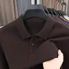 Suéter de punto fino de 460 g, terciopelo hipoalergénico, suéter extra grueso, polo casual liso para hombre, suéter con cuello camisero para hombre