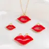 Popular Transfronteiriço Acessórios Lábio Vermelho DIY Brincos Colar Pingente Design de Nicho Vendas Diretas de Fábrica
