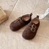 Zapatos Birkenstock para niños, colección primavera/otoño 2026, zapatos pequeños de cuero para niñas, estilo retro, zapatos sin cordones para niños, zapatos de bebé de suela blanda, zapatos de vestir