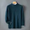Baicai Rong Otoño/Invierno Nuevo Suéter de Lana de Cuello Medio Alto para Hombre, Tejido Grueso para el Trabajo, Raya Diagonal, Suéter de Tejido de Paja, Capa Base