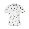 Camiseta de Manga Curta Estilo Americano com Estampa Divertida de Gatos e Cachorros para Mulheres, Verão 2026, Cropped Slim Fit para um Visual que Valoriza