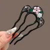 Pasador de Pelo en Forma de U Pinza para el Pelo de Perla Herramienta para Fijar el Moño Peine para el Cabello Peine de Cuatro Dientes Pasador Accesorio para el Cabello para Mujeres