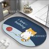 Tapete Absorbente de Barro Diatómico Tapete de Piso para Inodoro Secado Rápido Puerta de Baño Alfombra Antideslizante para Pies Alfombra Suave para Inodoro Linda de Dibujos Animados