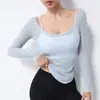 Top de treinamento Pilates slim fit para realçar as costas, peça externa leve, blusa de manga longa esportiva, camiseta de alta qualidade para fitness e yoga