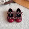 Zapatos de Cuero para Niñas 2026 Primavera/Otoño Nuevos Mary Janes para Bebé Zapatos de Princesa con Moño de Corte Bajo con Velcro Zapatos Individuales para Bebé