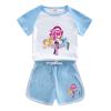 Conjunto de Verão para Meninos e Meninas Pony 2023 Novo Algodão Puro Infantil Camiseta de Manga Curta Shorts Fino Duas Peças