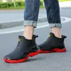 Botas de Lluvia Nuevas para Hombre hasta el Tobillo Zapatos de Agua Engrosadas Impermeables Antideslizantes Resistentes al Desgaste Cálidas de Trabajo Botas de Goma Botas de Lluvia para Pesca en la Playa