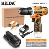 Taladro de impacto recargable Hilda Hilda, taladro manual con batería de litio, accesorios para destornilladores eléctricos domésticos al por mayor.